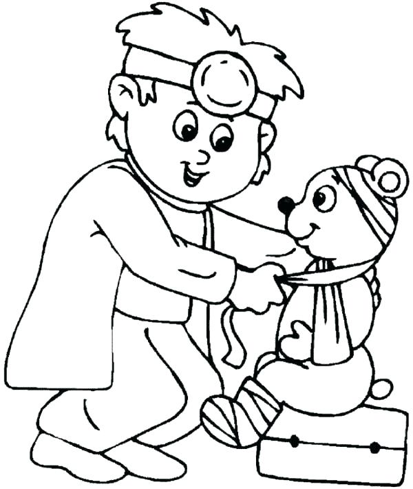 Dibujo de Un Veterinario para Colorear y Imprimir
