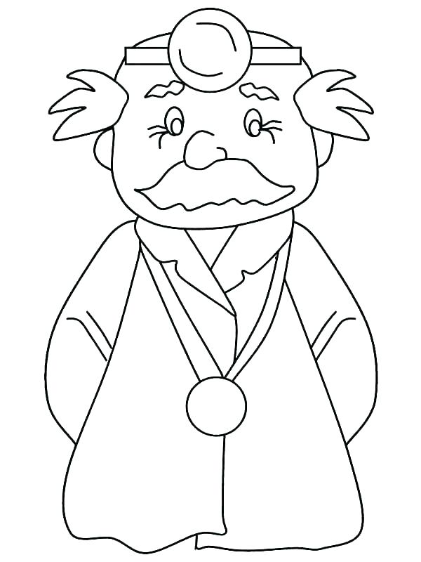 Dibujo de Viejo Médico para Colorear y Imprimir