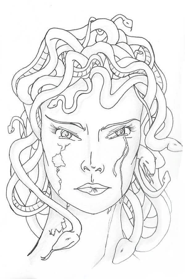 Dibujo de Hermosa de Medusa para Colorear y Imprimir