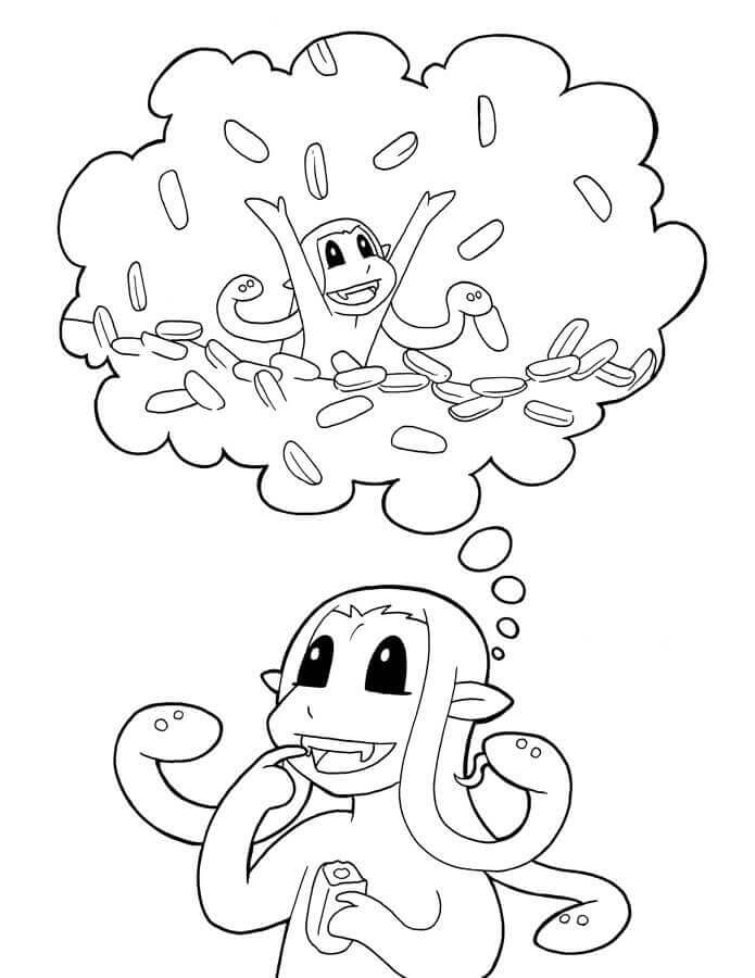 Dibujo de Linda Medusa para Colorear y Imprimir