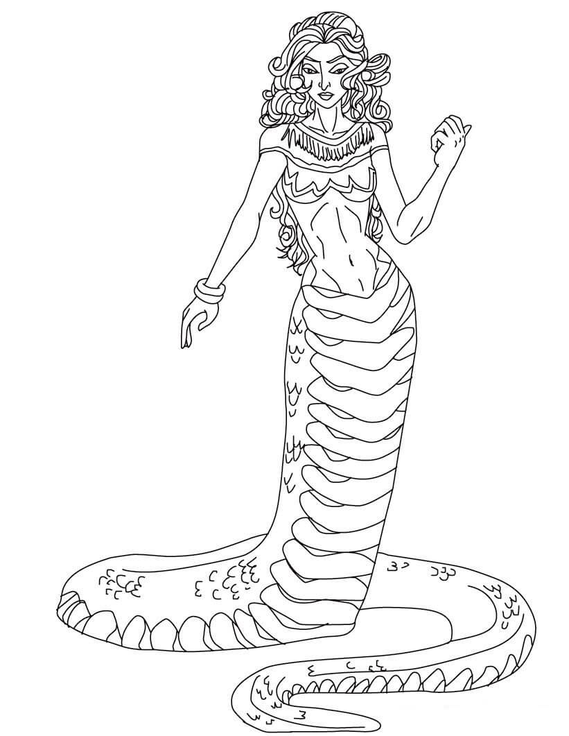 Dibujo de Medusa Malvada para Colorear y Imprimir