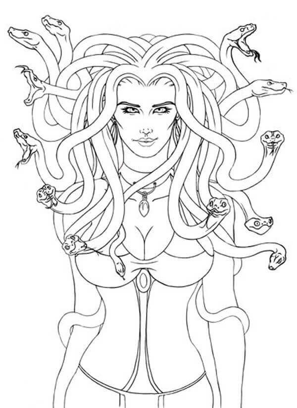 Dibujo de Medusa Maravillosa para Colorear y Imprimir