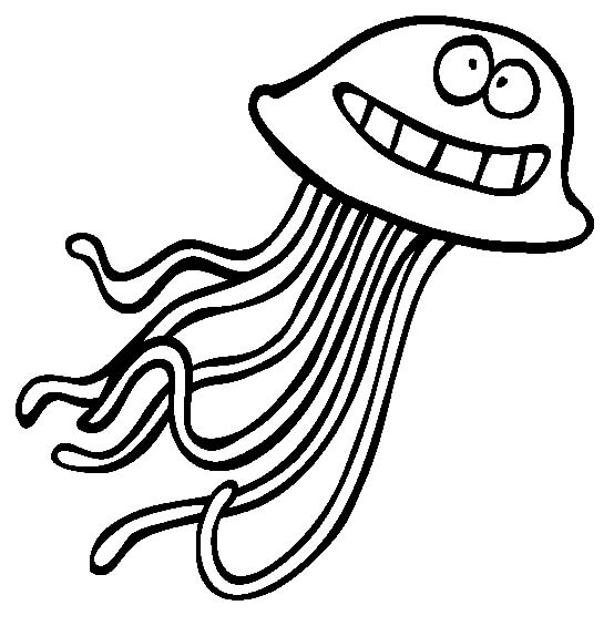 dibujo dibujando jellyfish divertido para imprimir y colorear