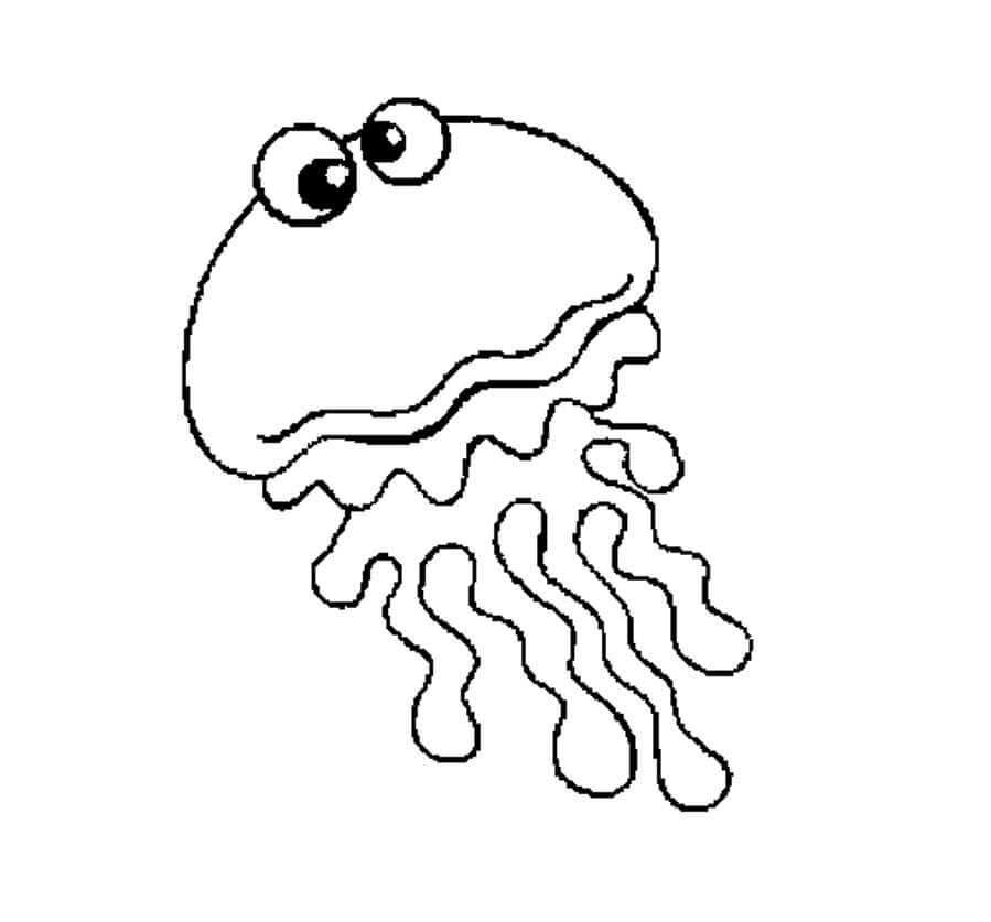 dibujo j es para medusas para imprimir y colorear