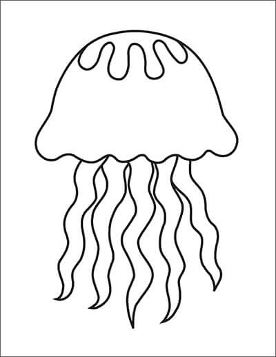 dibujo medusa basica para imprimir y colorear