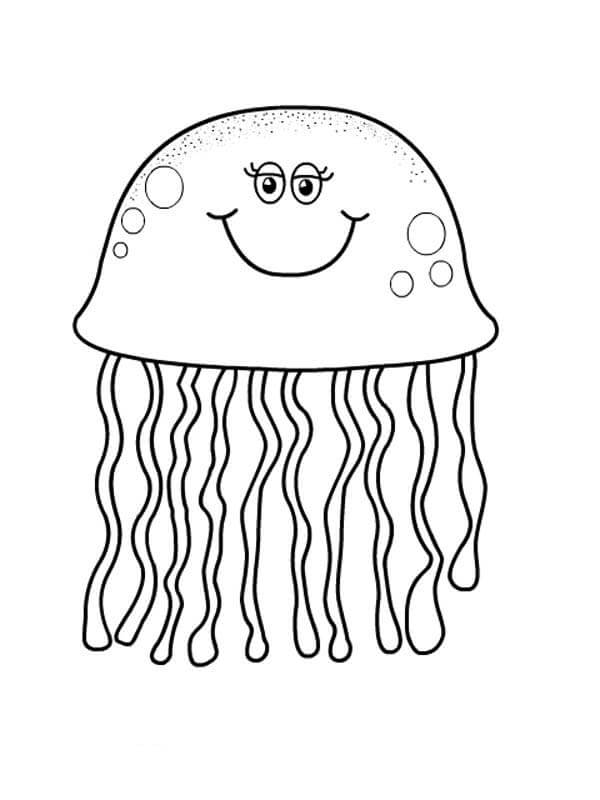 dibujo medusa gorda para imprimir y colorear