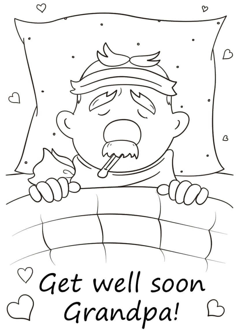 Dibujo de que Té Mejores Pronto Abuelo para Colorear y Imprimir