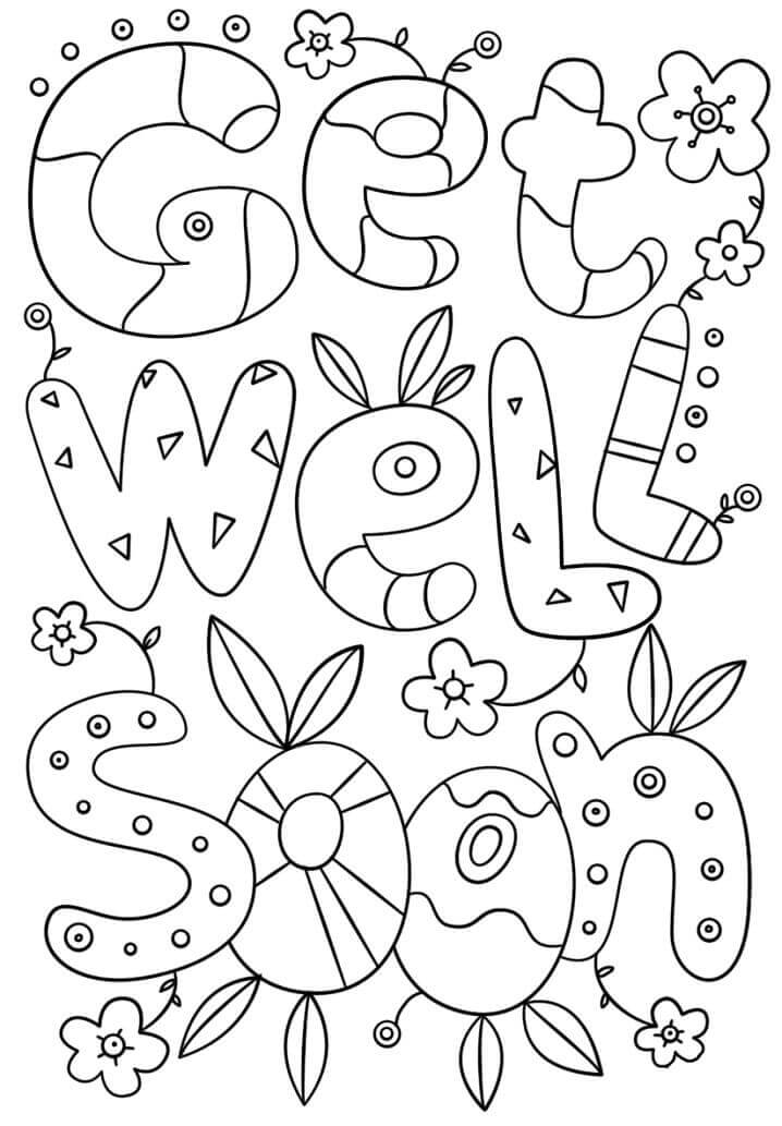 Dibujo de que Té Mejores Pronto Hoja para Colorear y Imprimir