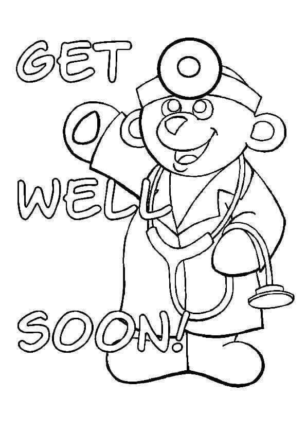 Dibujo de Recuperarse Pronto Médico para Colorear y Imprimir