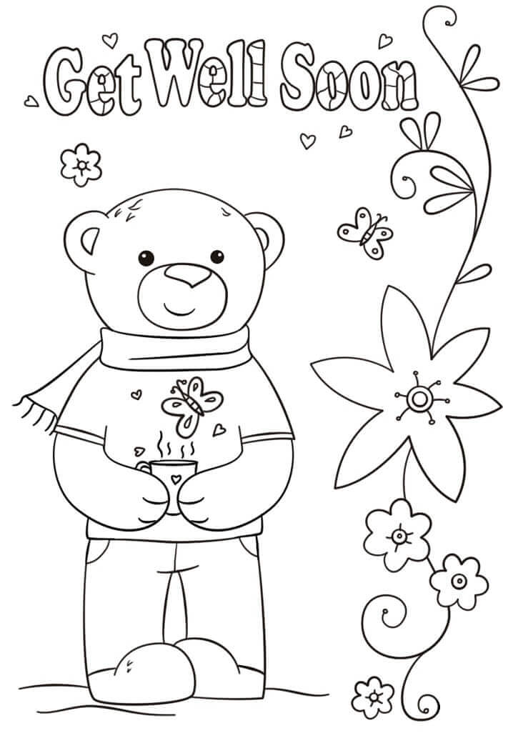 Dibujo de Sonriendo Mejora Pronto para Colorear y Imprimir