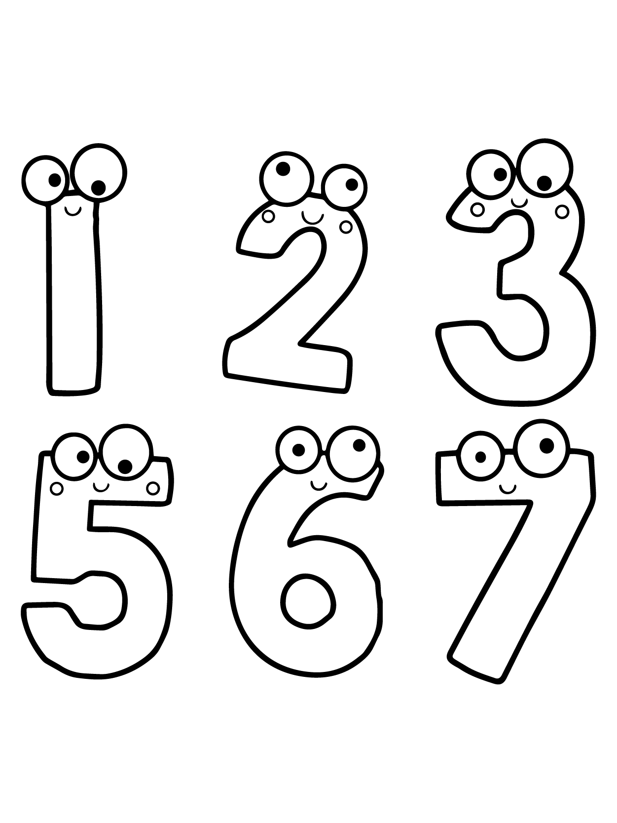 dibujo number lore 1 2 3 5 6 7 para colorear
