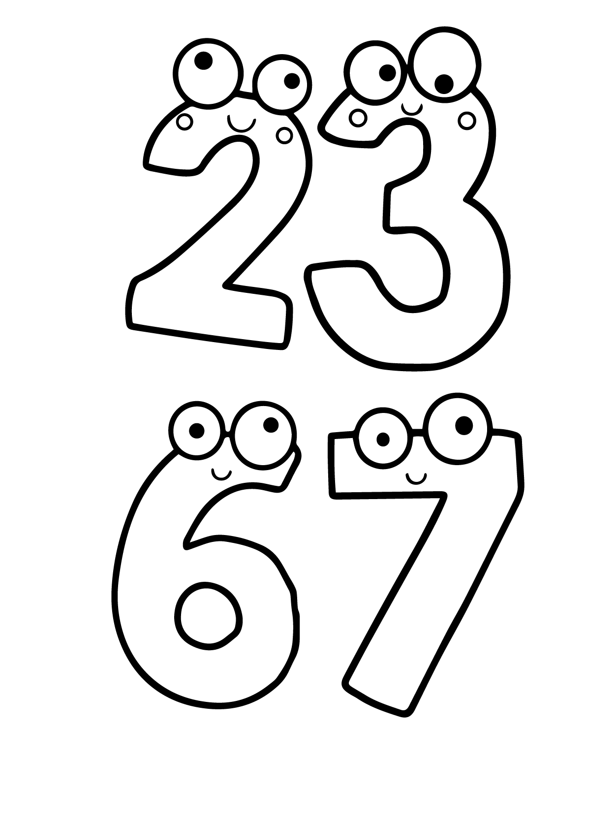 dibujo number lore 2 3 6 7 para colorear