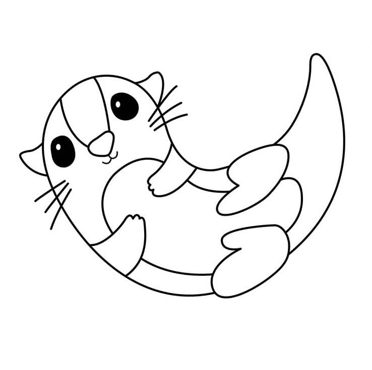 dibujo nutria bebe para imprimir y colorear