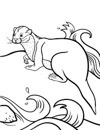 dibujo nutria en la playa para imprimir y colorear