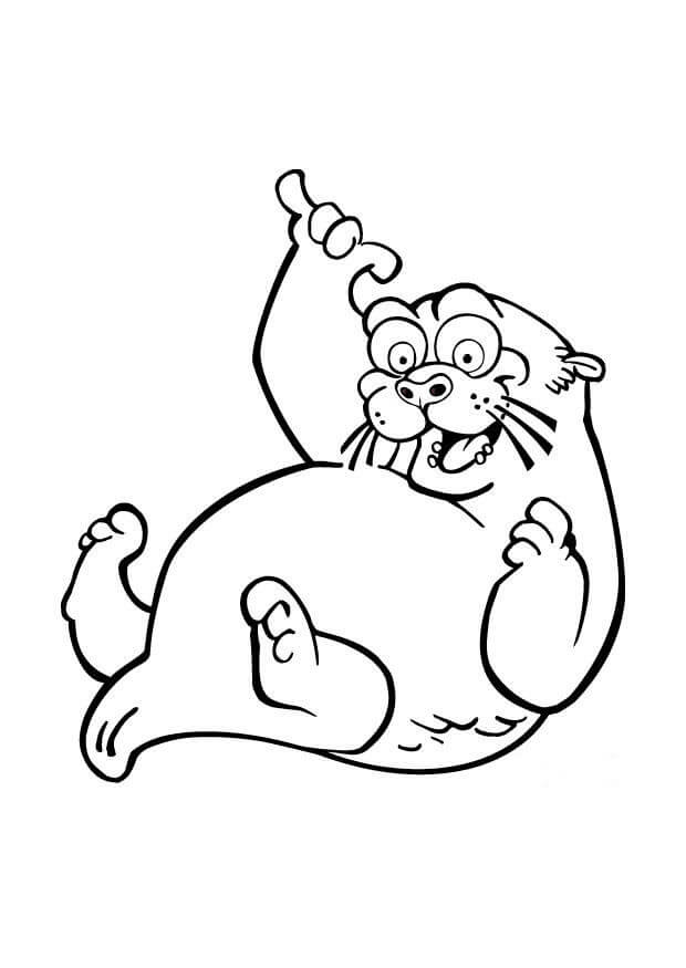 dibujo nutria gorda divertida para imprimir y colorear