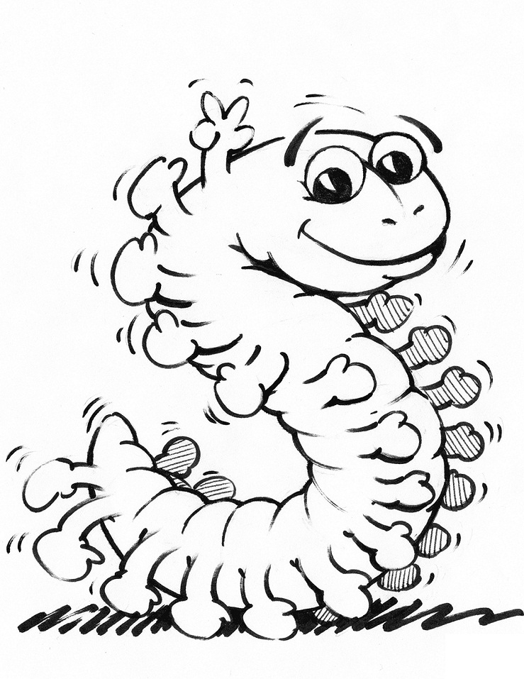 dibujo dibujar manos de oruga para imprimir y colorear