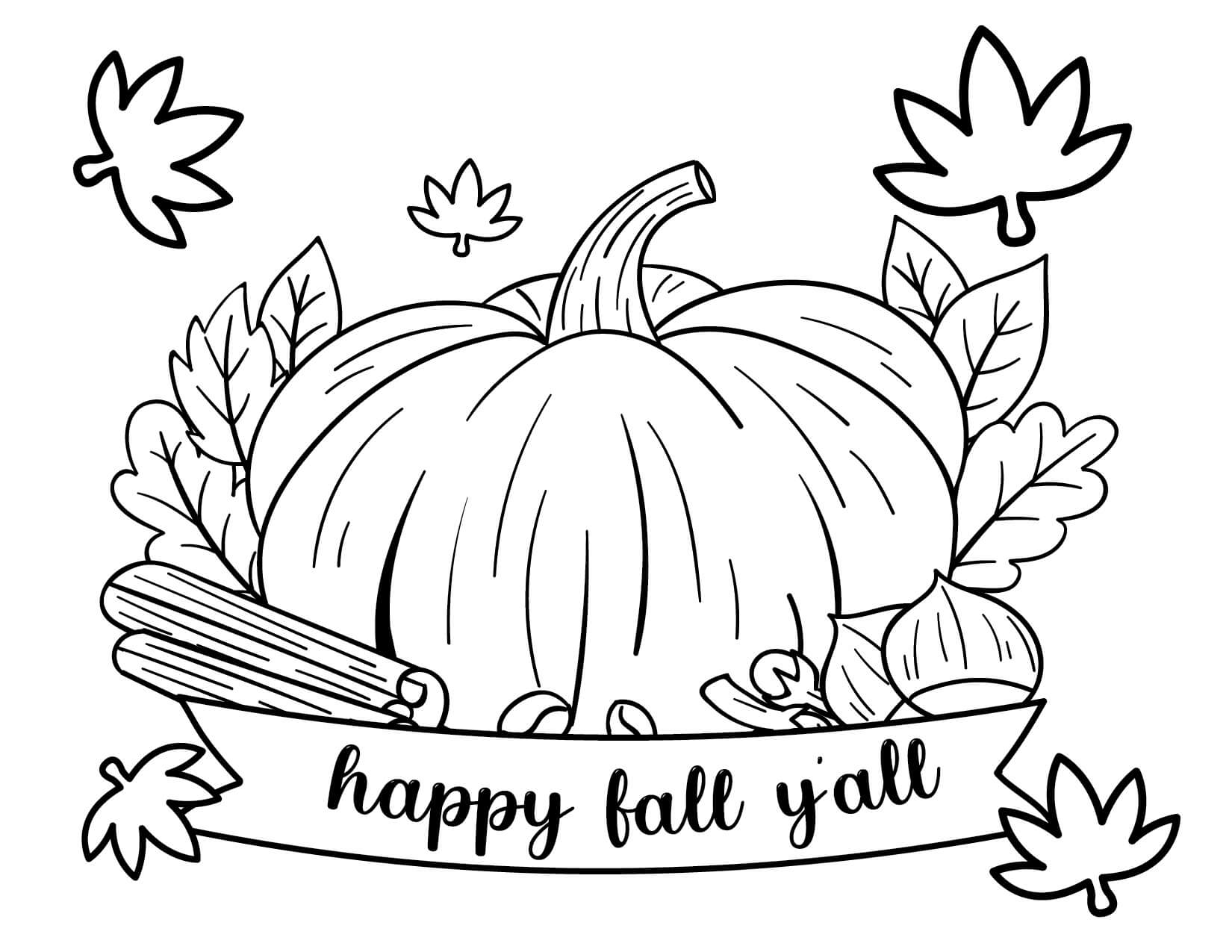 dibujos feliz otono yall para colorear
