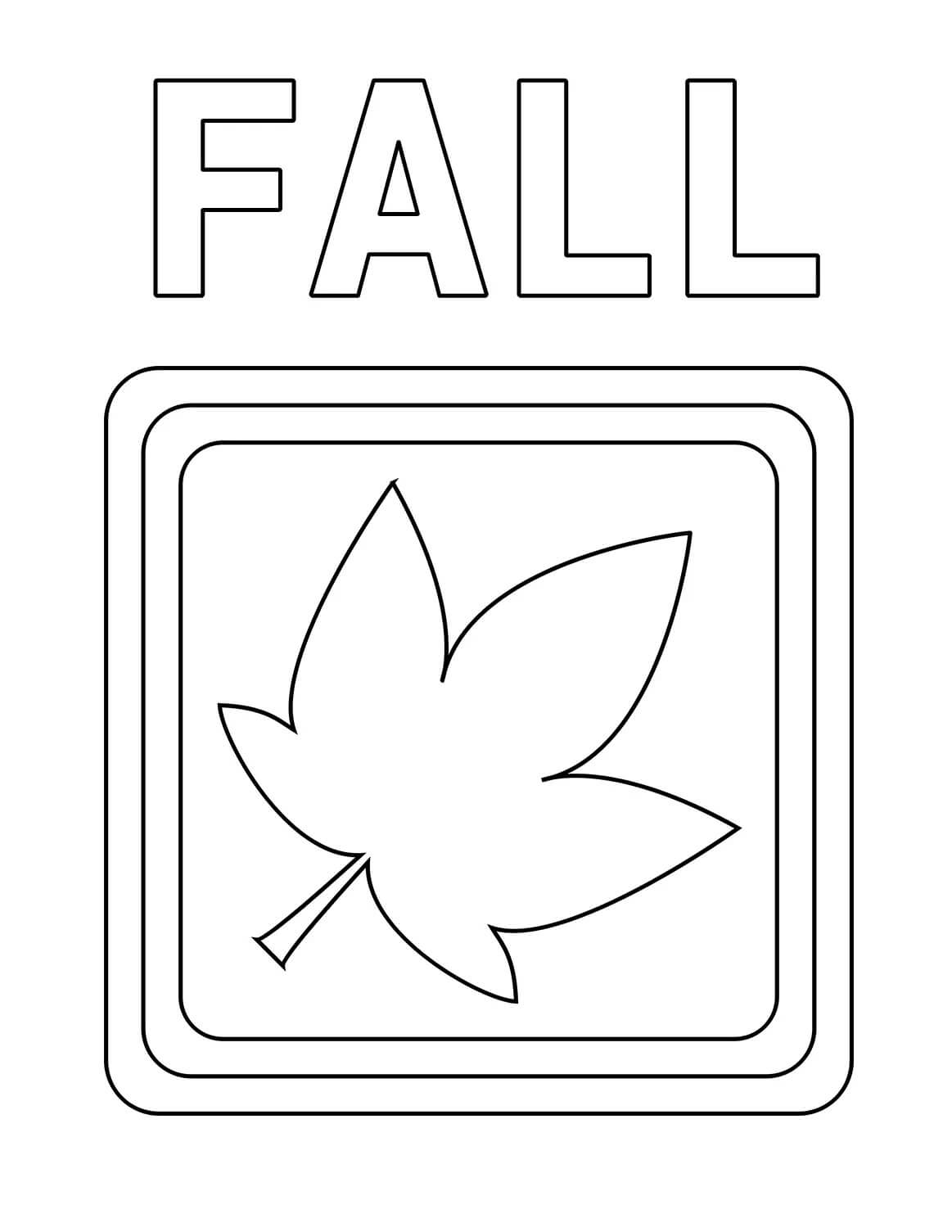 dibujos hoja de logotipo en otono para colorear