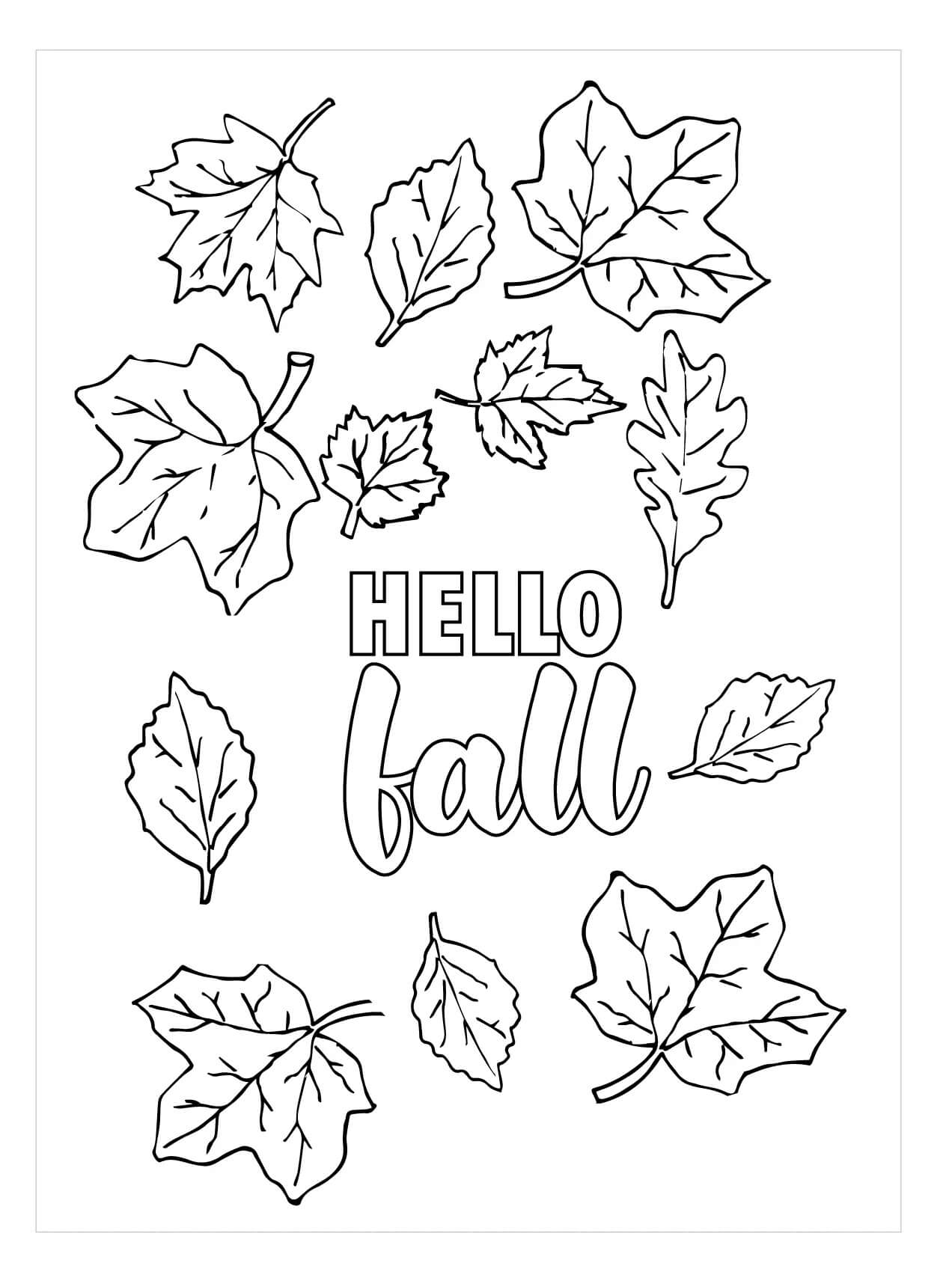 dibujos hola otono para colorear