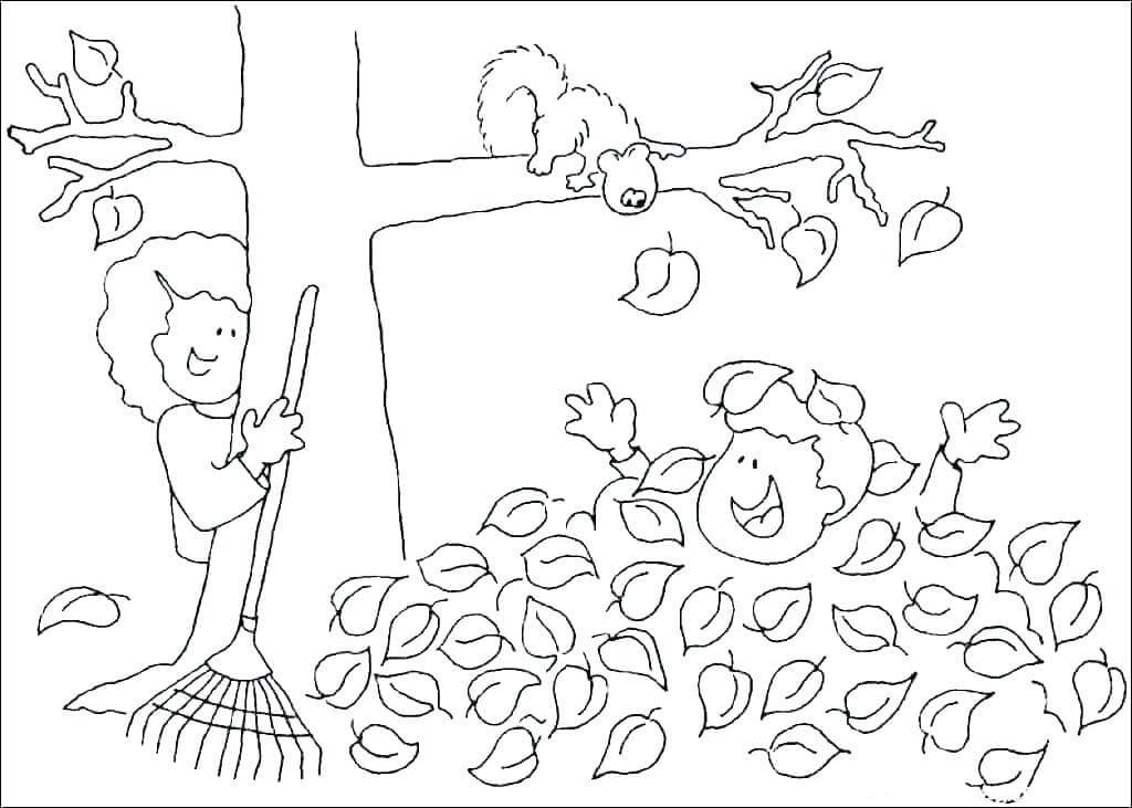 dibujos lindo otono para colorear