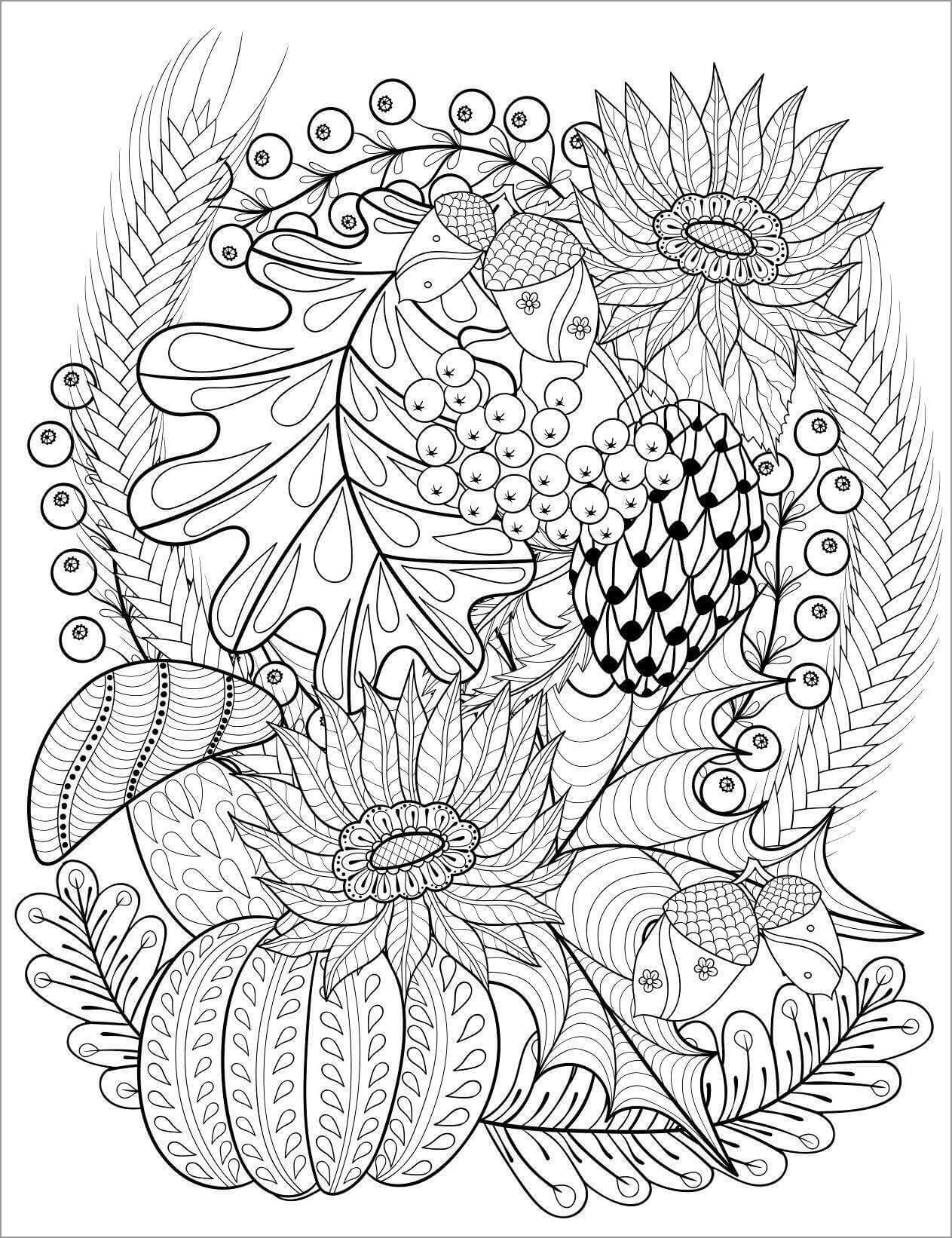 dibujos mandala de otono para colorear