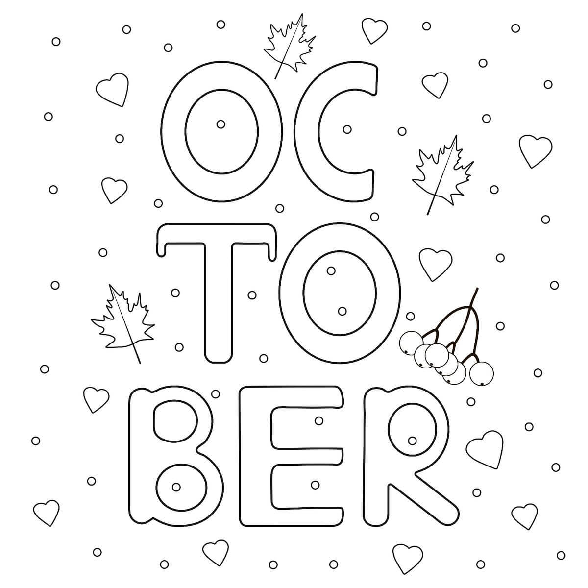 dibujos octubre otono para colorear