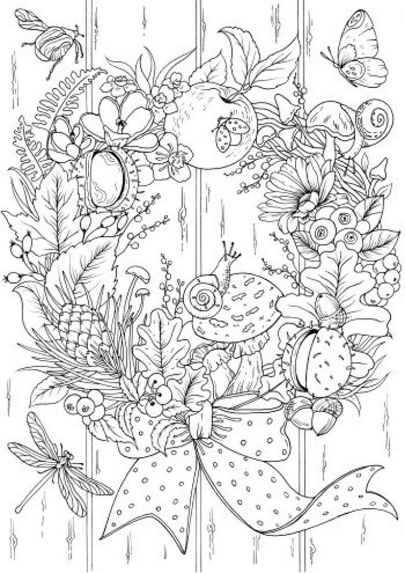 dibujos otono basico para colorear