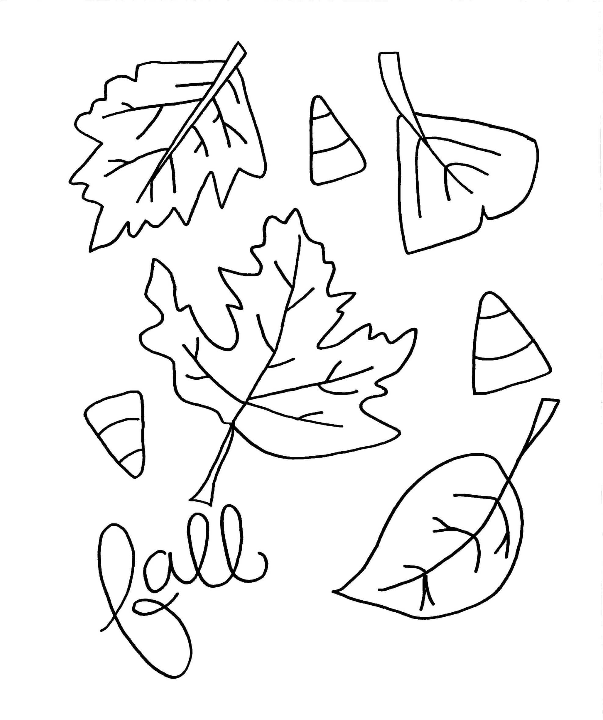 dibujos otono normal para colorear