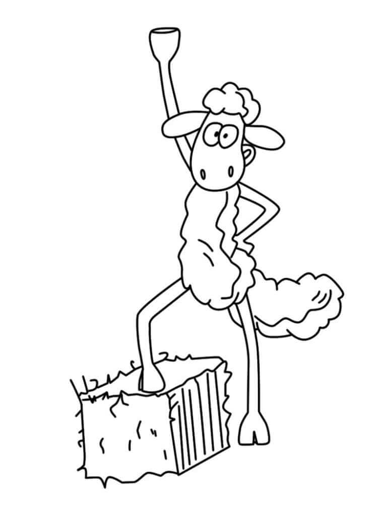 dibujo gracioso shaun la oveja para imprimir y colorear