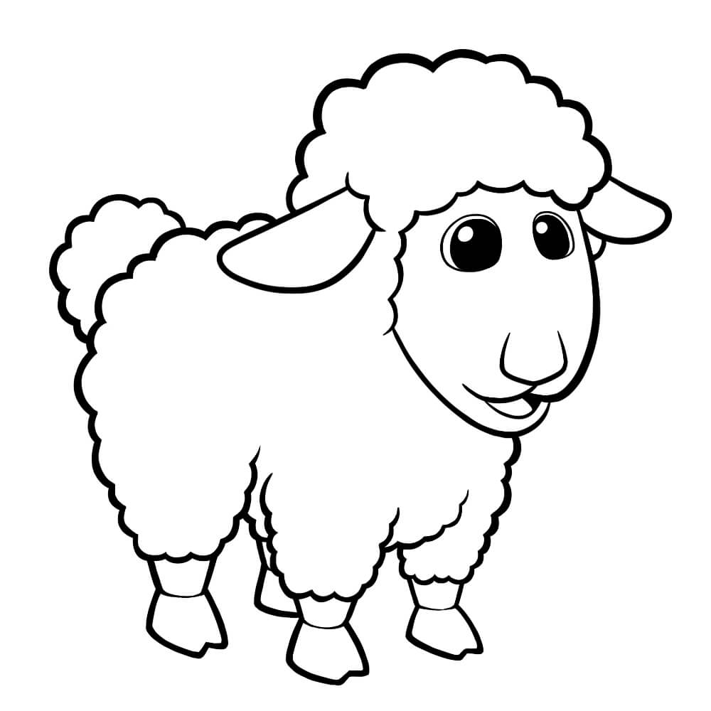 dibujo granja de ovejas para imprimir y colorear