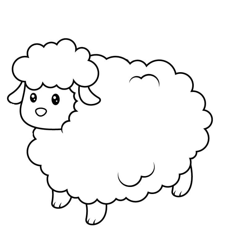 dibujo linda oveja bebe para imprimir y colorear