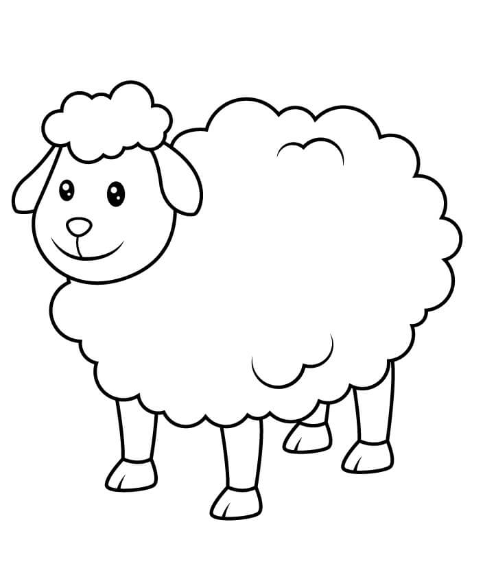 dibujo oveja sencilla para imprimir y colorear
