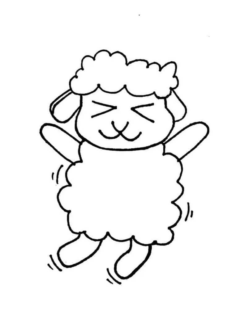 dibujo ovejas kawaii para imprimir y colorear