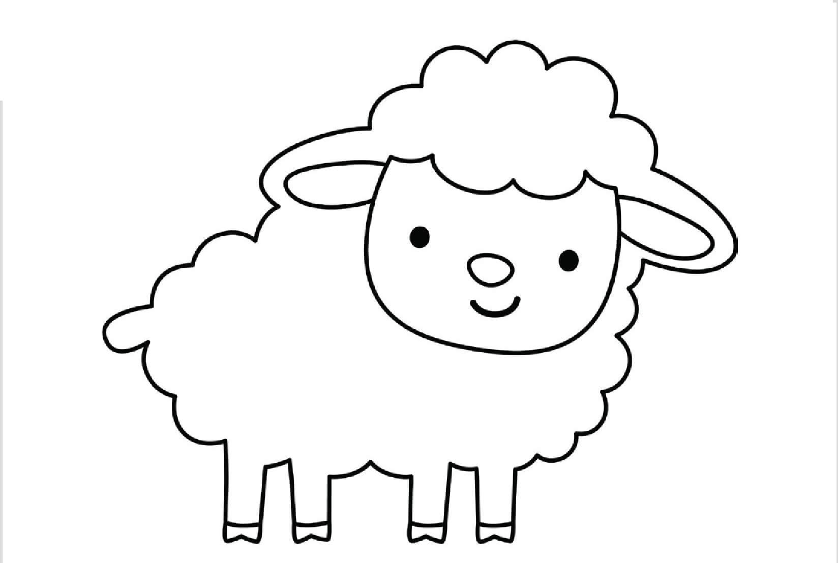 dibujo ovejas sonrientes para imprimir y colorear