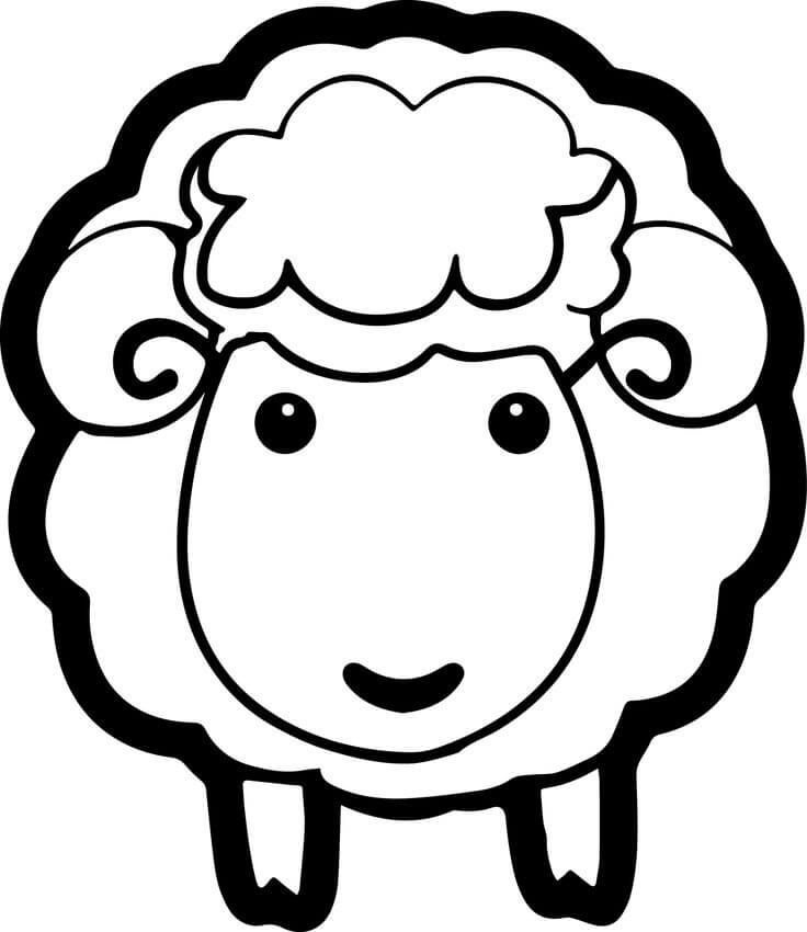 dibujo retrato de oveja para imprimir y colorear