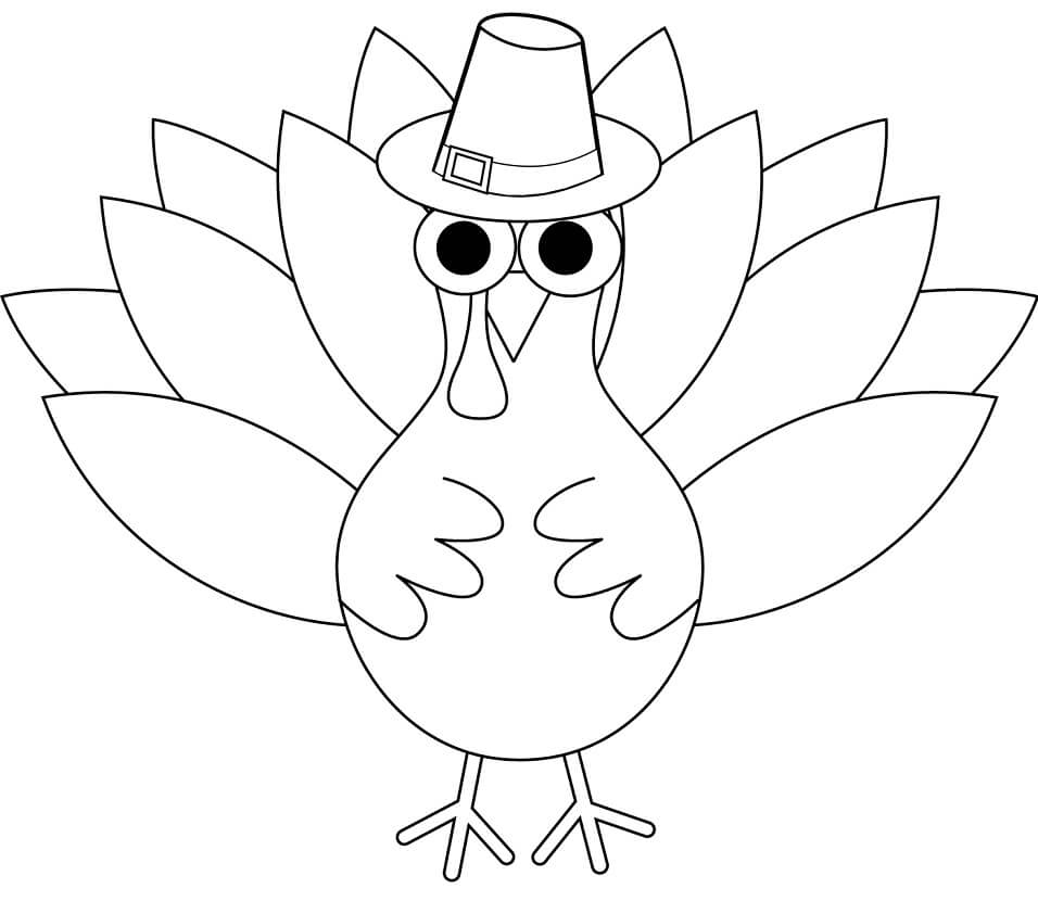 Dibujo de Pavo de Acción de Gracias para Colorear y Imprimir