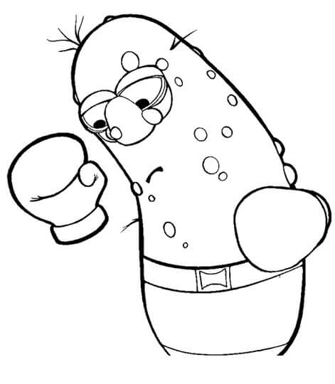dibujo boxeador de pepino para colorear