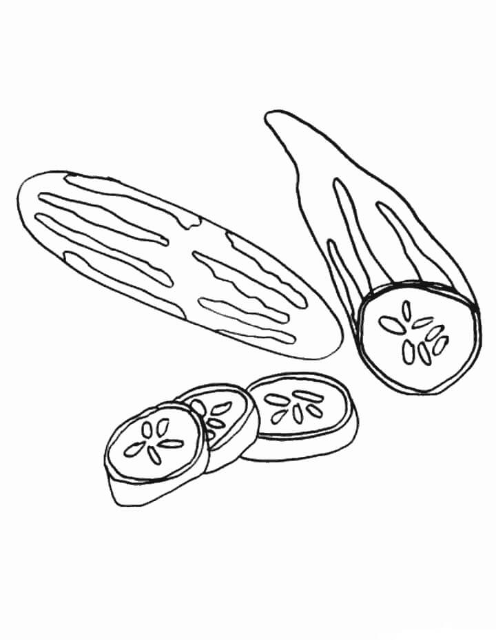 dibujo dos pepino para colorear