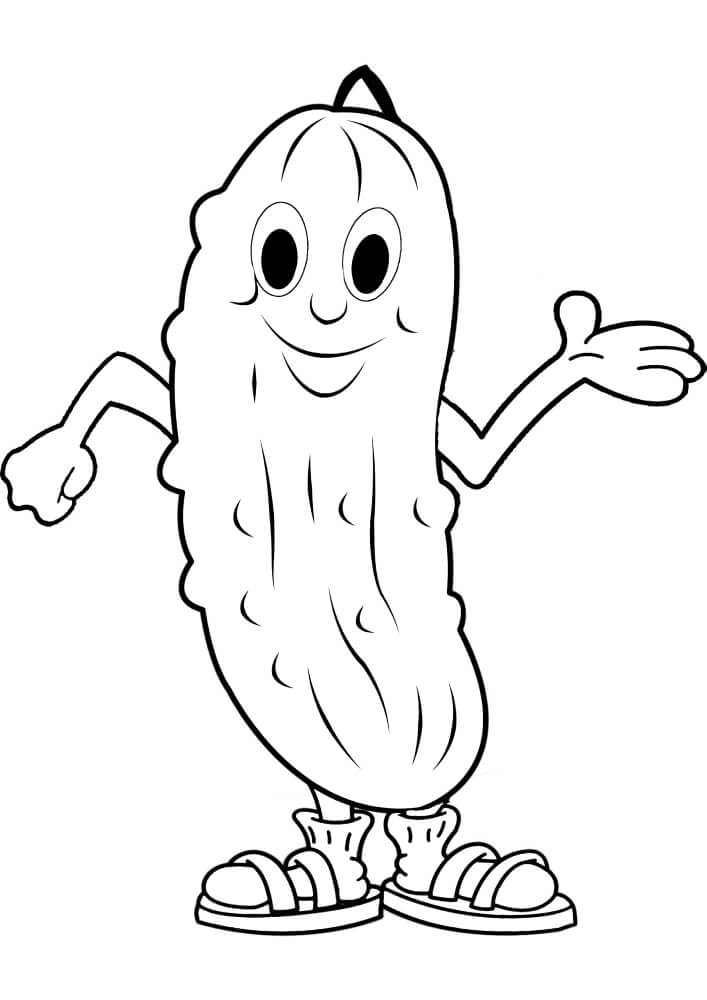 dibujo feliz pepino para colorear