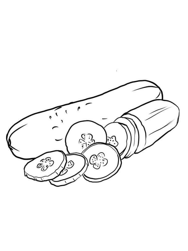 dibujo los pepinos se cortan para colorear