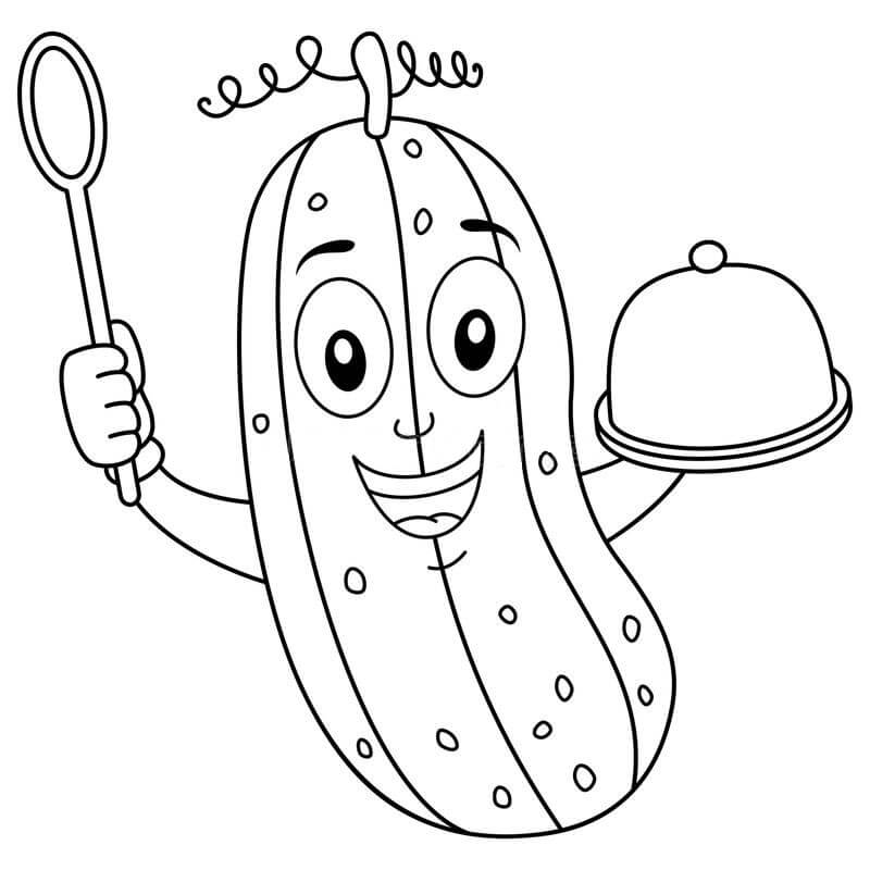 dibujo pepino chef para colorear