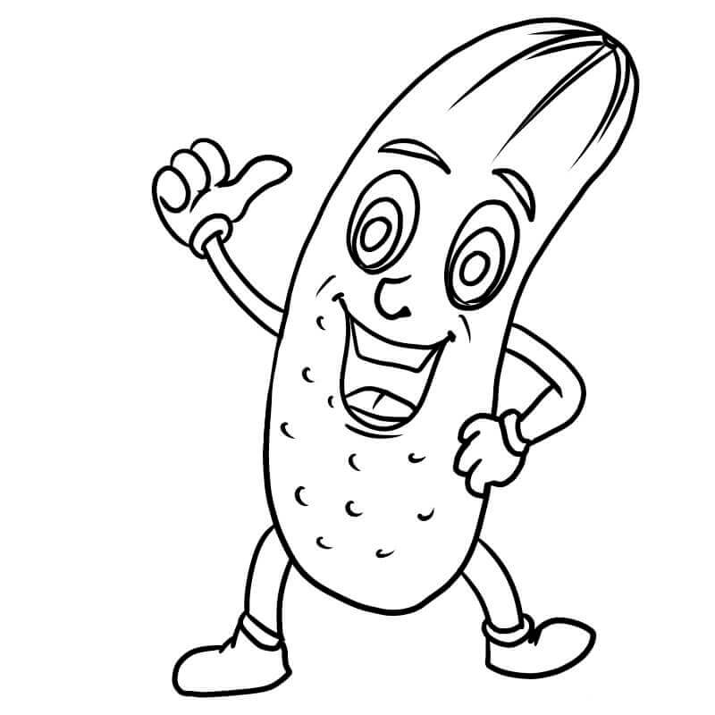 dibujo pepino divertido para colorear