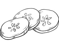 dibujo rebanadas de pepino para colorear