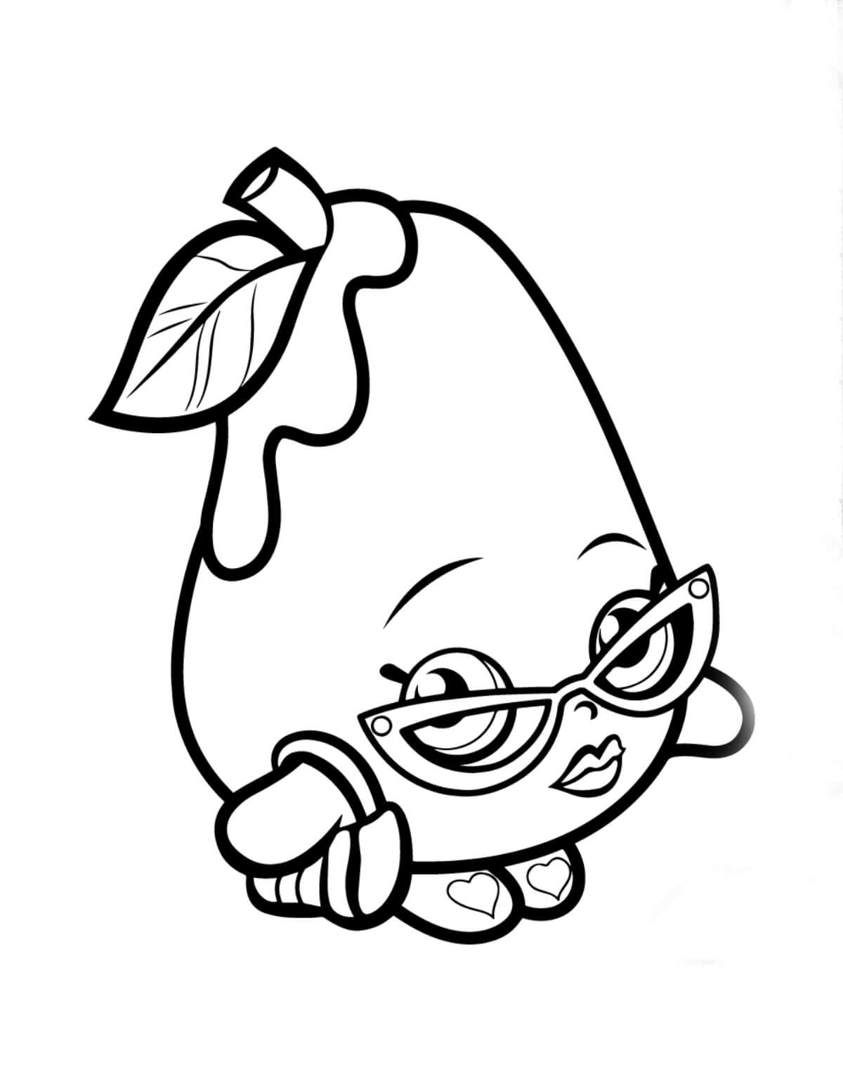 dibujo linda chica pera para colorear
