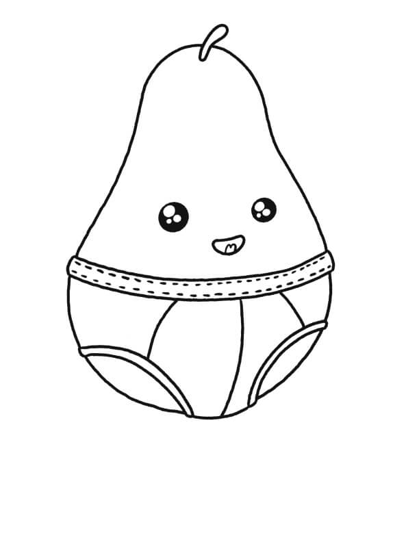 dibujo pera bebe para colorear