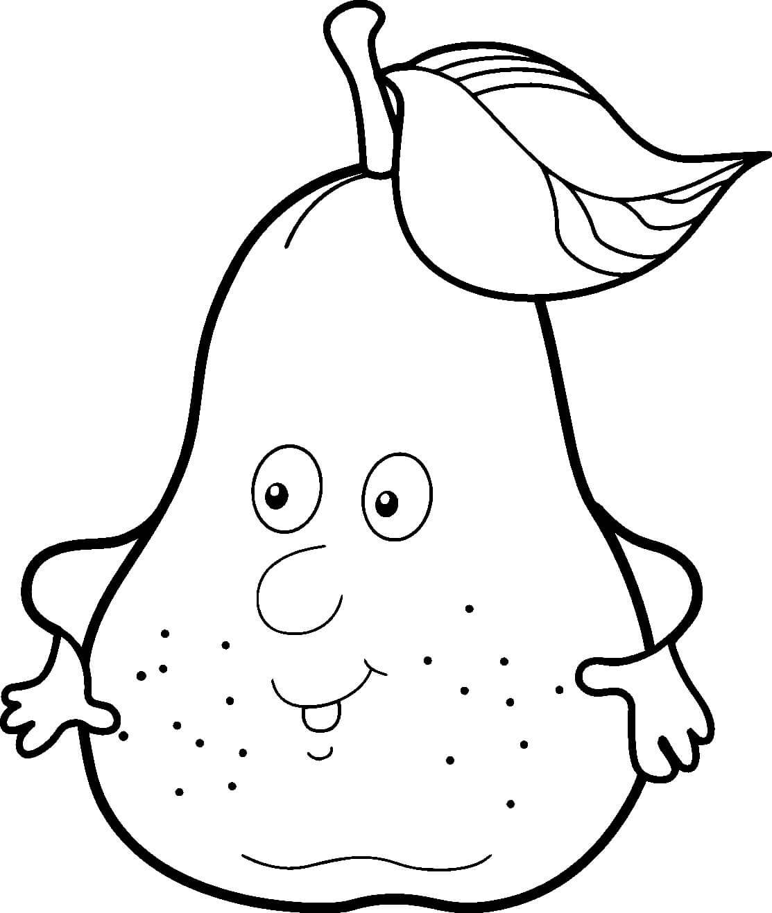 dibujo pera lindo para colorear