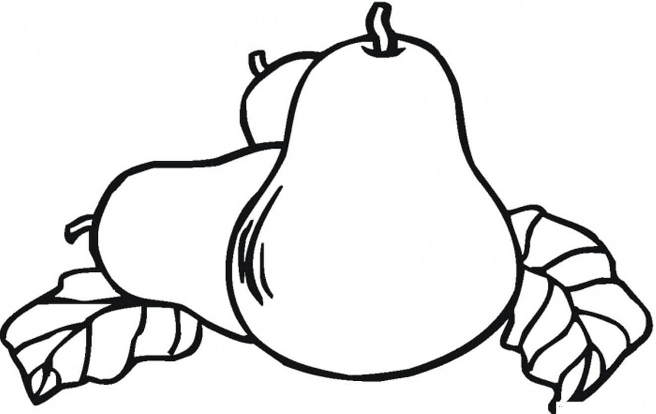 dibujo tres peras para imprimir y pintar