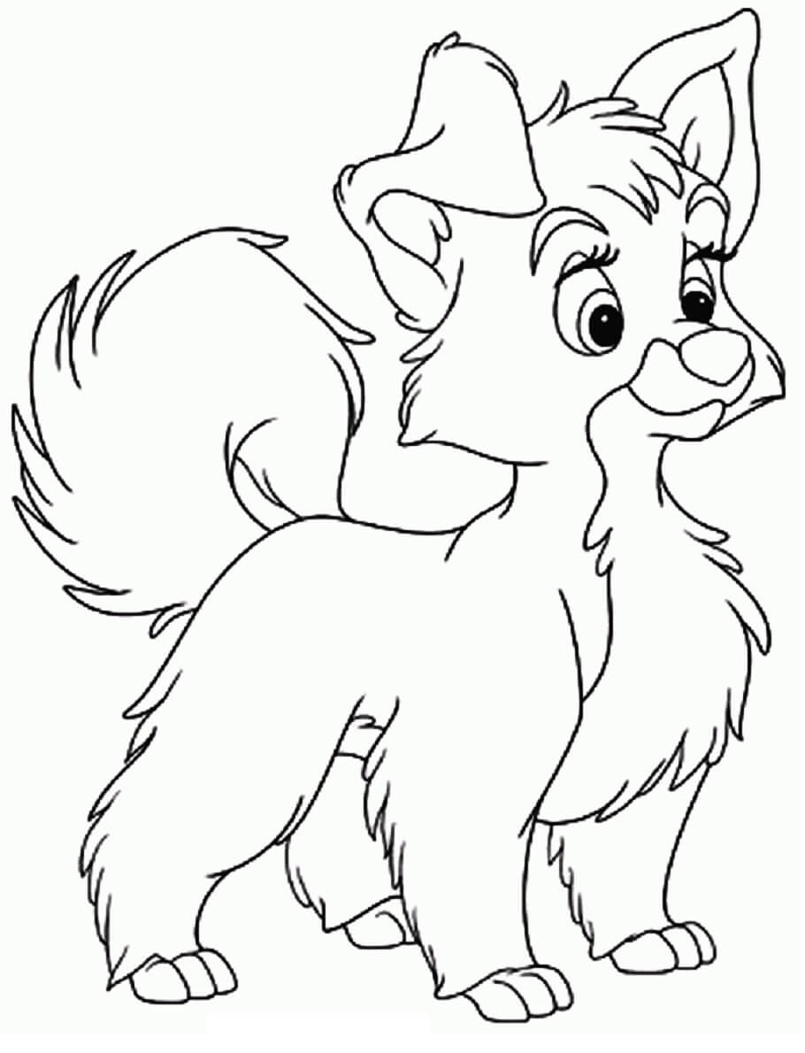 dibujo adorable perro colorear