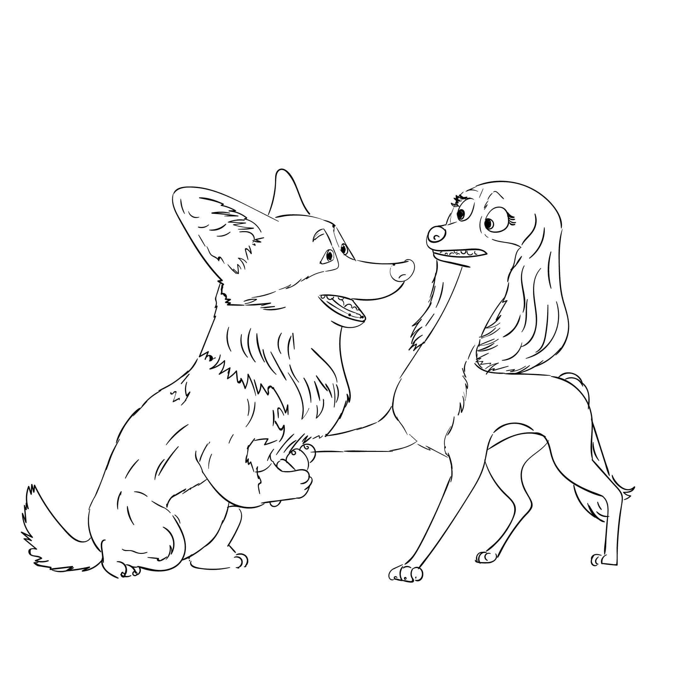 dibujo corgi de la reina colorear