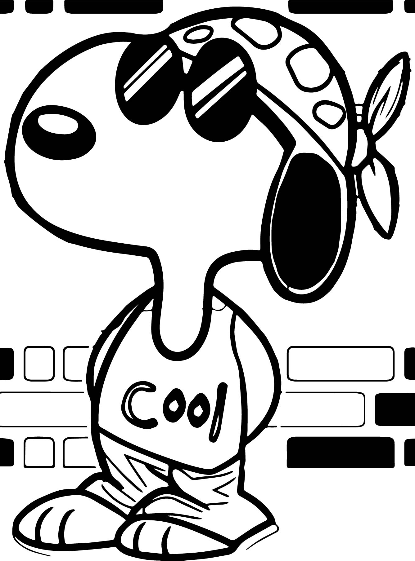 dibujo el estilo mas cool de snoopy colorear